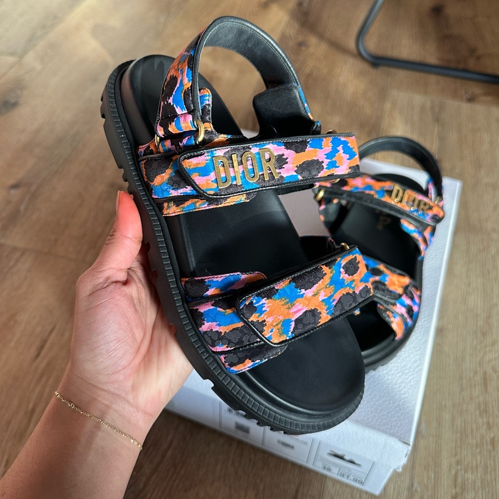 Christian Dior Satin Printed Sandals - Picture 3 of 5